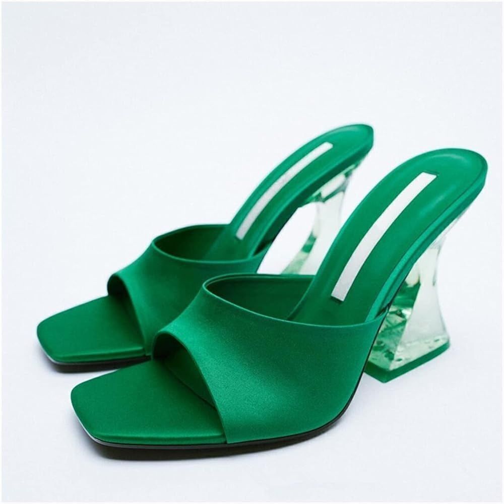 🔥Green Zara Sandal Heels Mules sz 6 New - Picture 2 of 7
